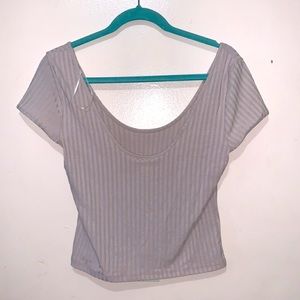Purple H&M cropped shirt